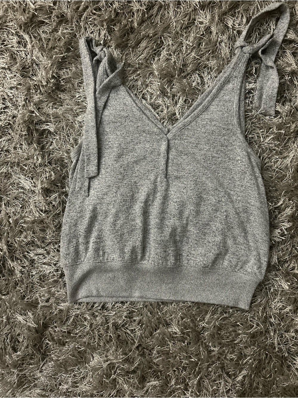 GAP Gray Tie-Shoulder V-Neck Knit Camisole